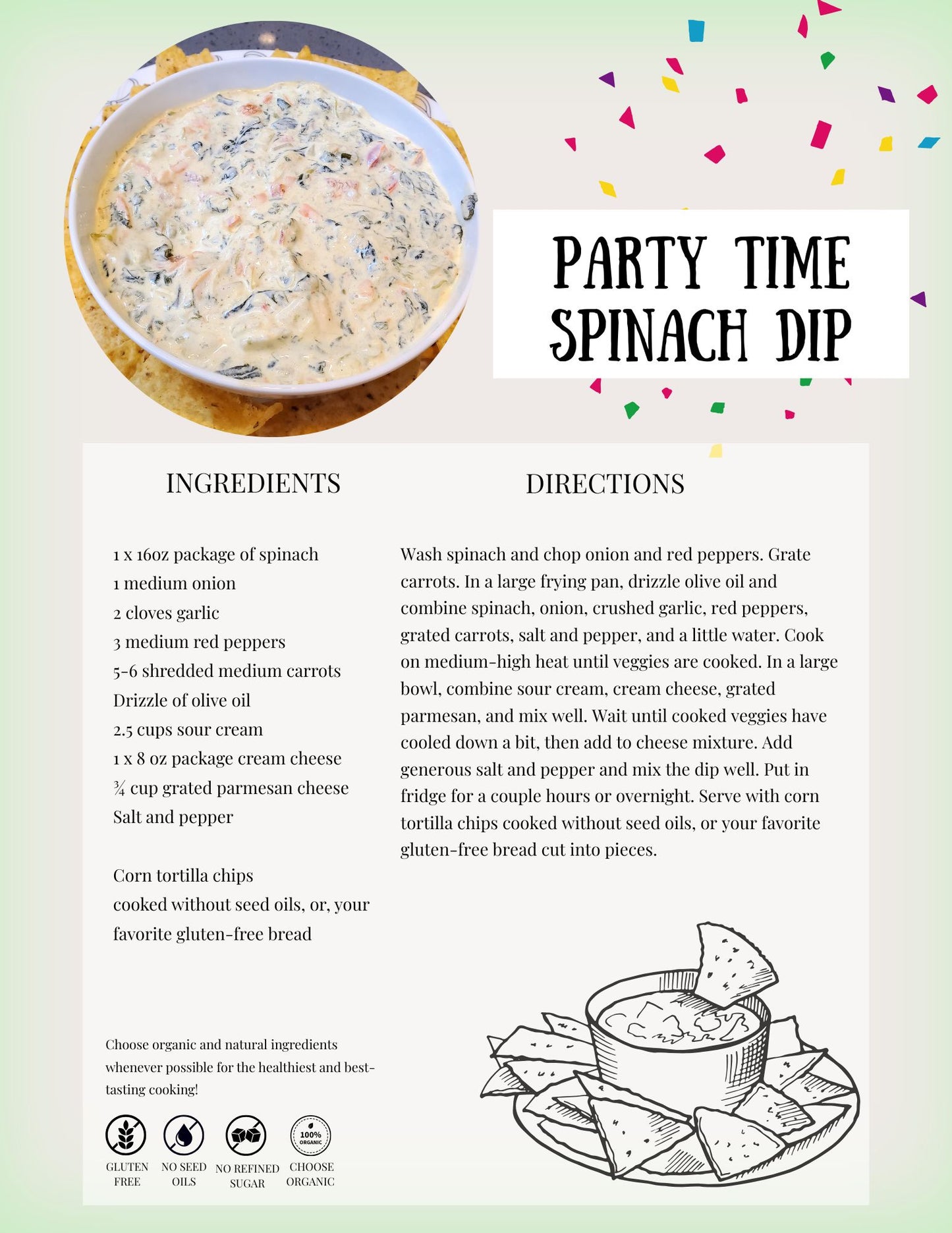 FREE From-Scratch Spinach Dip Recipe (Digital Download)